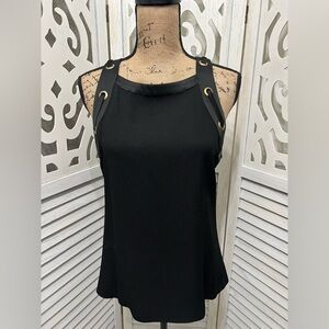 Ramy Brook Angelique Sleeveless Lace Up Top Black Small